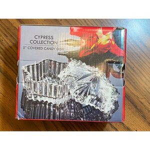 NWT Cypress Collection Crystal Covered‎ Candy Dish 5 Inch Holiday Serving